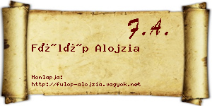 Fülöp Alojzia névjegykártya
